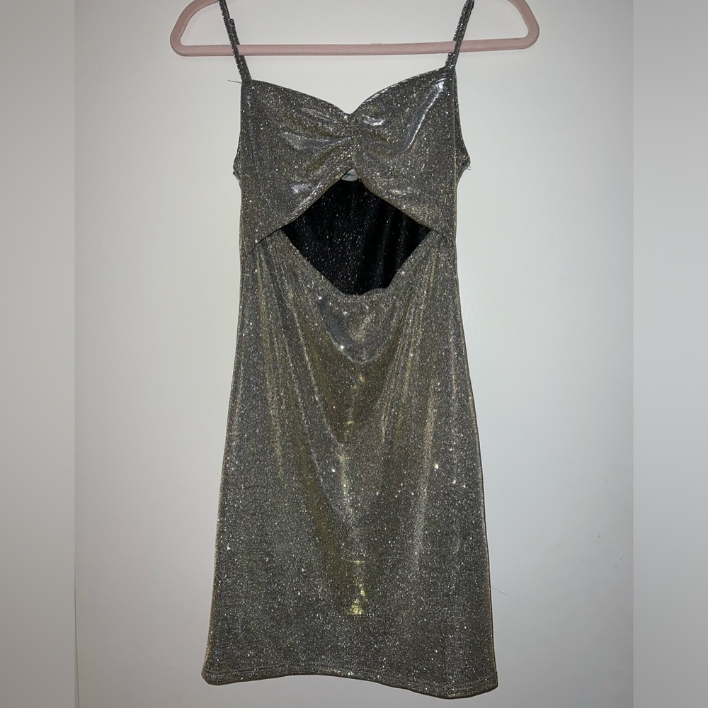 Audrey 3 + 1 Silver Sparkly Dress